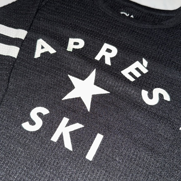 NWT Chaser Women’s Apres Ski Star Pullover Waffle Thermal Shirt Black White XS S - Picture 8 of 11